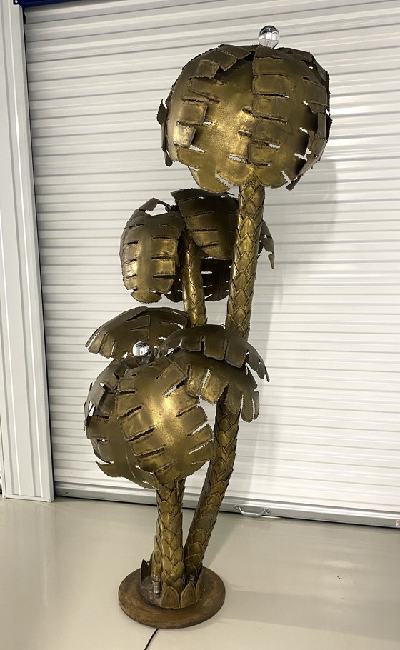 Image 1 of Grande lampada da terra vintage in ottone Maison Jansen anni '70