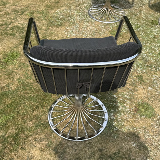 Image 1 of Rima Italy Zes vintage chromen stoelen uit de jaren 70 | Gastone Rinaldi-stijl | Mid-century modern | Space Age-design