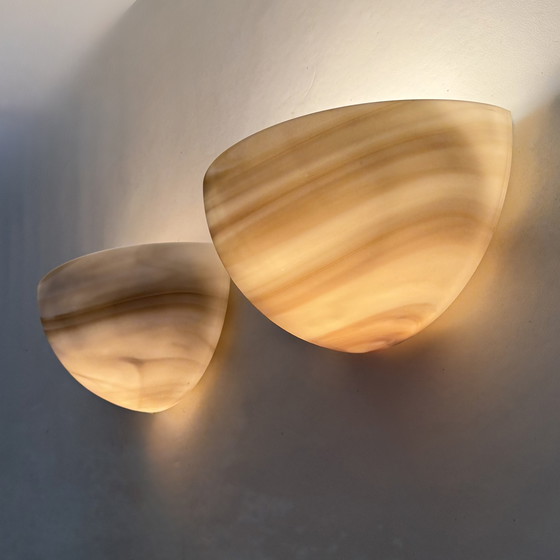 Image 1 of Juego de 2 grandes apliques de pared Carrara de Peil &amp; Putzler, década de 1970