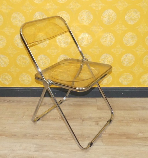 Castelli plastic folding chair PLIA Chair 70s design classic yellowish transparent