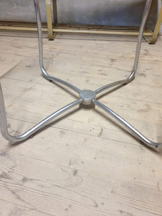 Image 1 of Table basse ronde en verre de style Bauhaus, Tchécoslovaquie, années 1930-1940