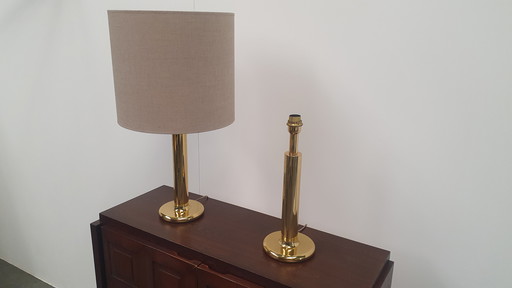 2x regency brass table lamp Baulmann Leuchten, Germany 1980s