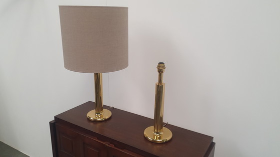 Image 1 of 2x regency messing tafellamp Baulmann Leuchten, Duitsland jaren 80