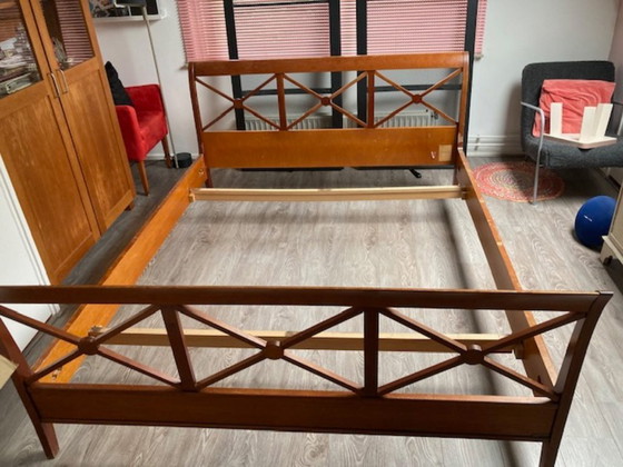 Image 1 of Grange consulat C1 cherry wood double bed