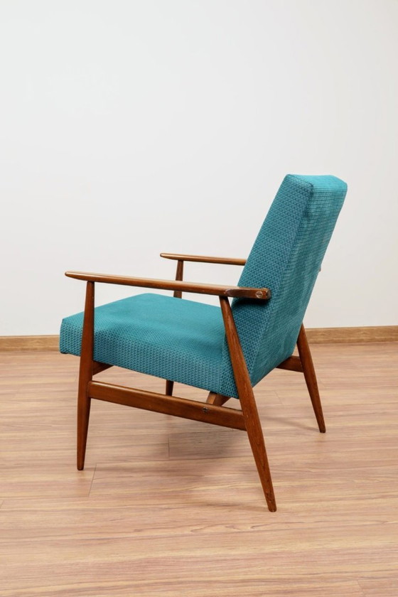 Image 1 of Scandinavian Lounge Chair Mid Century Design Turquoise Vintage Fabric
