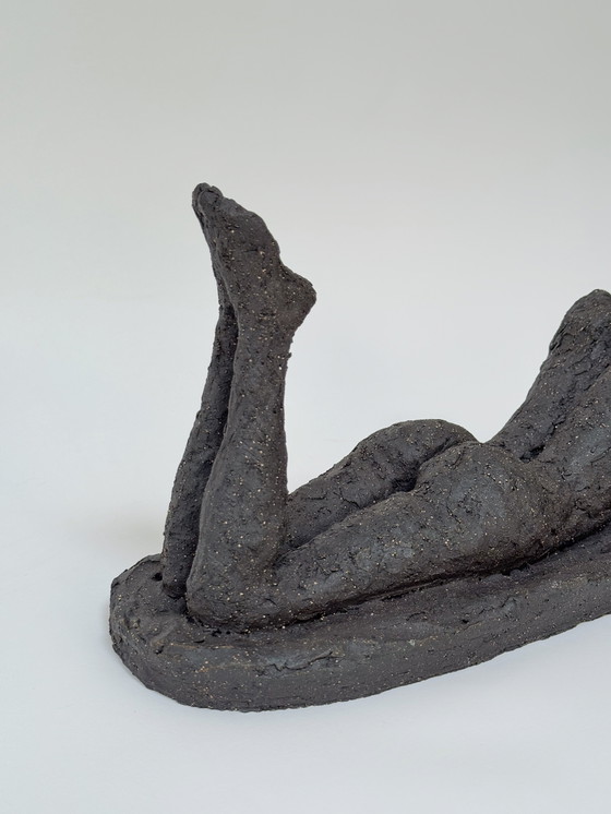 Image 1 of Yolande Ide (1931) - Terracotta Sculpture: “A Lying Woman”
