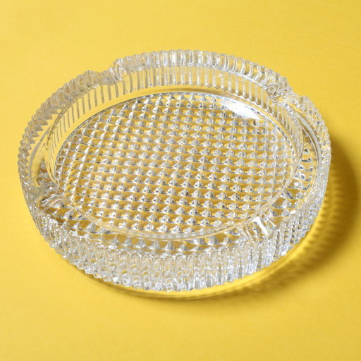 Cenicero de cristal vintage, cenicero redondo de mediados de siglo / Italia / década de 1960