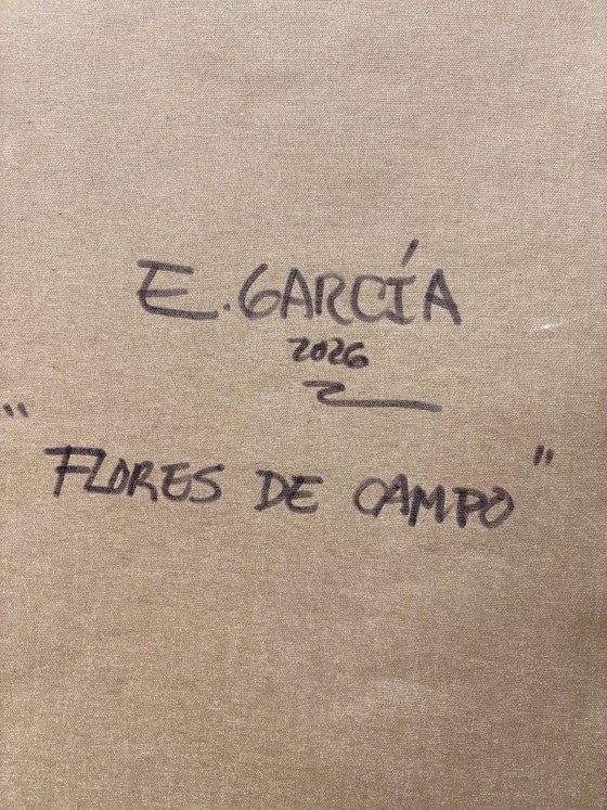 Image 1 of Acrylic painting by the artist E. García "Flores de campo" 100x70 cm