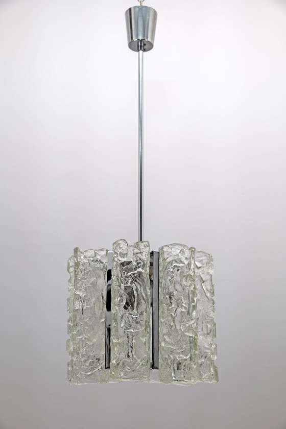 Image 1 of Lampadario postmoderno in vetro di Murano di Carlo Nason per Mazzega, anni '70