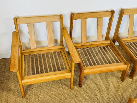 Image 1 of Ensemble de Salon modulable Vintage en Chêne et Velours Côtelé, 1960s, Set de 5