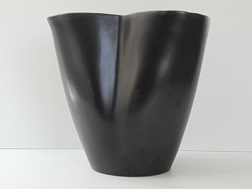 WICHTIGE ZWEIFARBIGE GELB-SCHWARZE VASE REVERNAY 1950 VINTAGE ROCKABILLY 50ER JAHRE