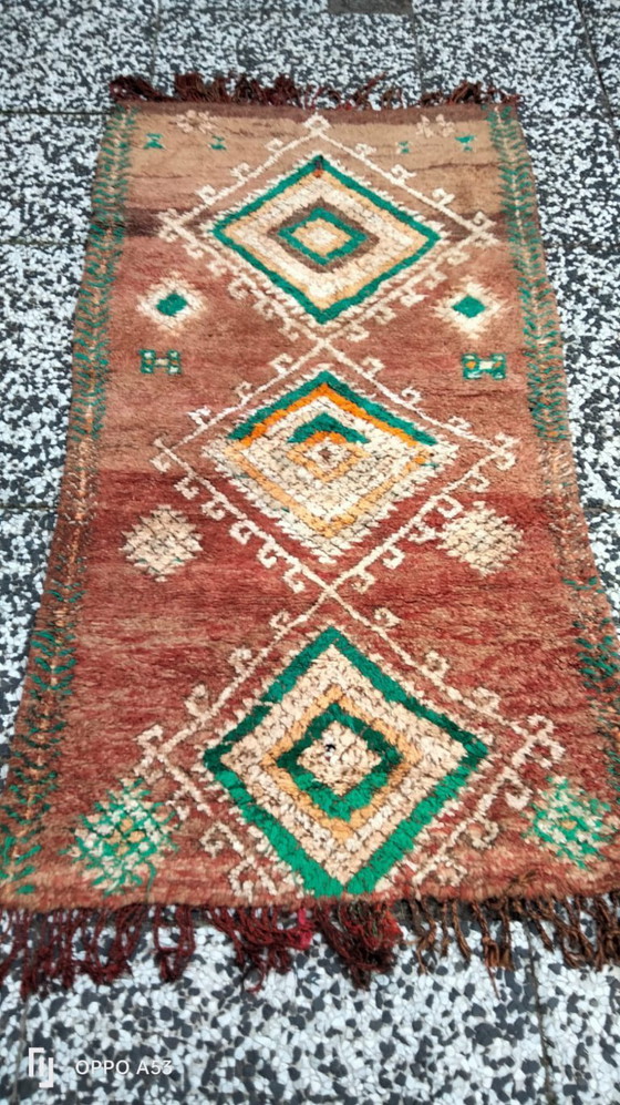 Image 1 of Hand-knotted Berber wool rug 161x84cm