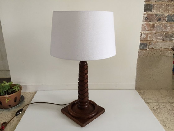 Image 1 of LAMPE Art Déco PALISSANDRE Sculpté