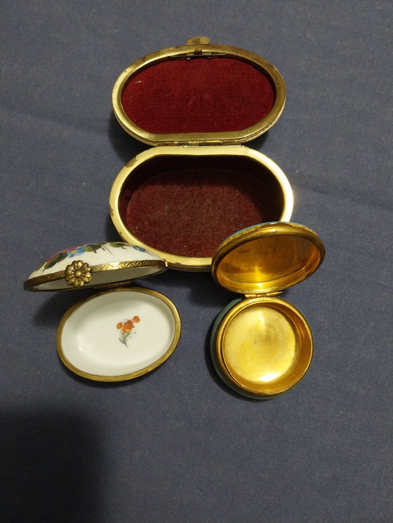 Image 1 of 3 Antique Pill or Jewelry Boxes