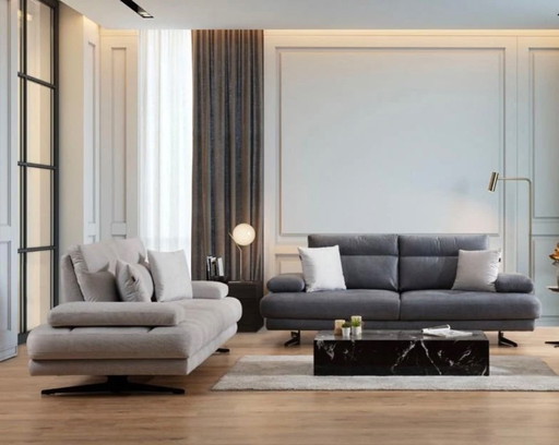 🛋️ Ensemble 4 pièces Trend Life Milano Gris/Crème Relax