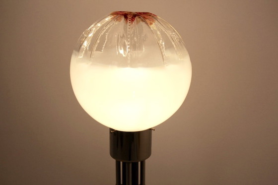 Lámpara de pie de cristal A.V. Mazzega, Lámparas de pie, polished steel (foto 9 de 10)