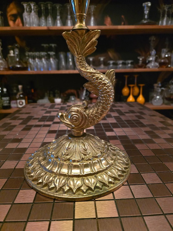 Image 1 of Frans Mid-Century sculpturaal designobject van groen kristal en brons – Art Vannes stijl, ca. 1960