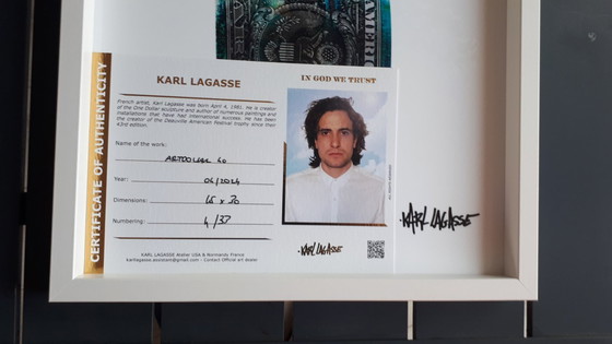 Image 1 of Karl LAGASSE - Art Dollar 40 - Serigrafia dell'artista incorniciata