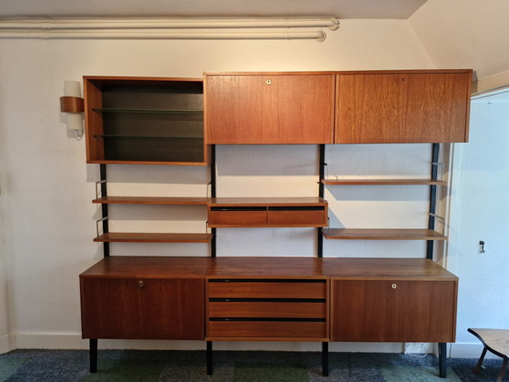 Vintage Wall System / Wall cabinet Simplalux 70s – Metal, Wood (photo 6 of 12)
