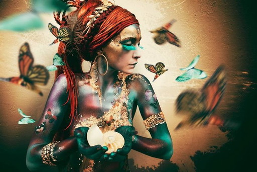 Jaime Ibara - Woman With Butterflies – fotografie, Plexiglass (photo 2 of 5)