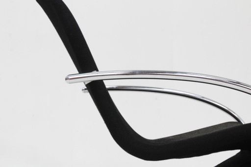 Fauteuil lounge vintage 1-2-3 chromé de Verner Panton, années 1970