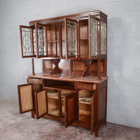 Vaisselier deux pièces avec plateau en marbre – Métal, Art Nouveau (photo 4 of 14)