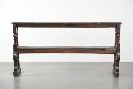 Image 1 of Antique English early 19th century hall bench/bench for the dining table made of oak