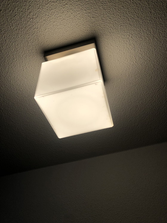 Image 1 of Art Deco Plafonnière Kubus Luxe - Opaalglas