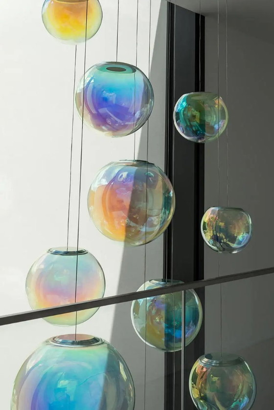 NEO/CRAFT Iris Globe – set de 3 suspensions cristal irisé – Pendant lamps, Glass (photo 2 of 5)