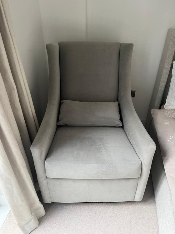 Image 1 of Graham Glider Armchair- Performance Velvet, Silver