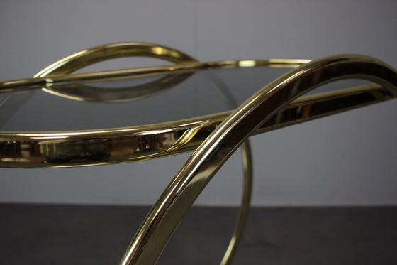 Image 1 of Mid Century Coctail dienende bartafel van messing, jaren 1970, Duitsland