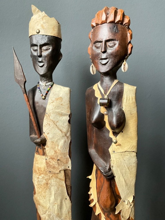 Image 1 of Couple de statues africaines authentiques (Lobi – Afrique de l'Ouest)