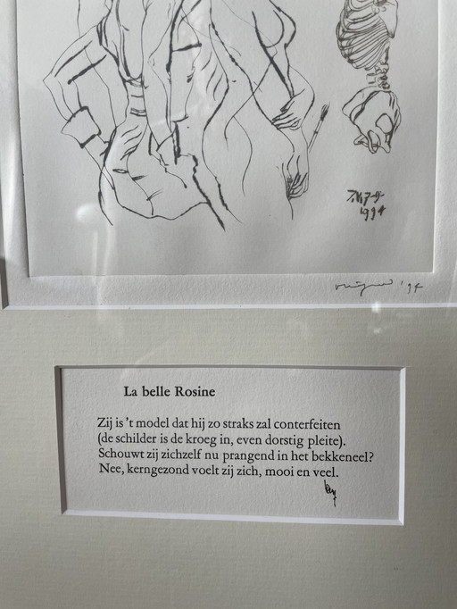 Janneke Viegers haar ets La Belle Rosine