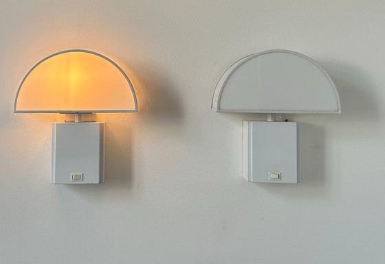 Image 1 of Coppia di applique vintage Olympe Guzzini, metallo e perspex, Italia 1970