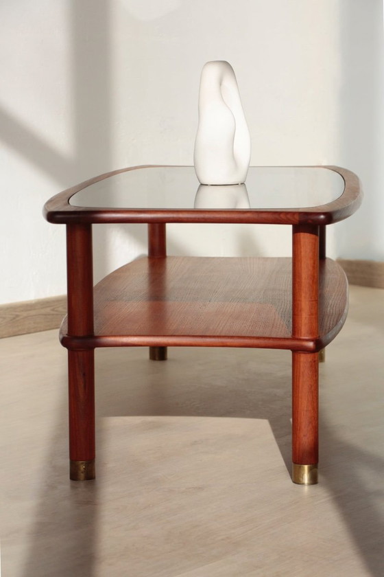 Image 1 of Tavolino vintage G Plan - E Gomme - in teak e vetro fumé