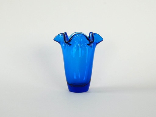 Cobalt glass vase, Danish design, 1970s, made in Denmark