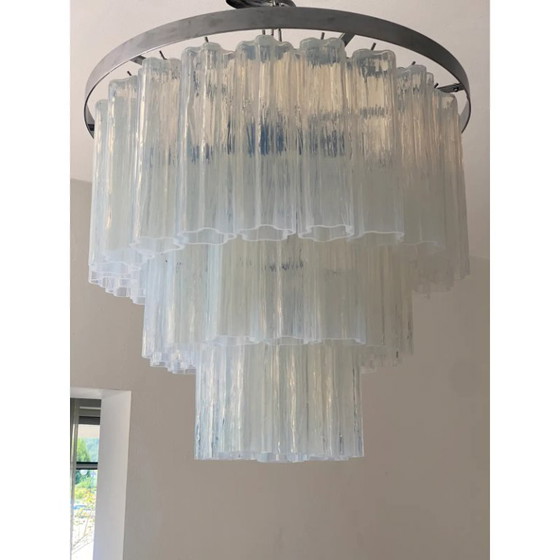 Image 1 of Lustre contemporain « Tronchi » en verre de Murano opale