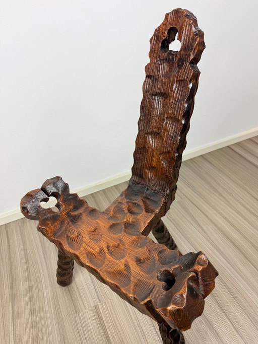 Pair of Antique Rustic Carved Wooden Chairs – stoelen fauteuils (photo 2 of 10)