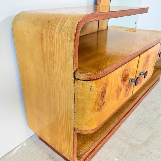 Unique Halabala-style Art Deco dressing table with Bakelite handles – Glass, Wood (photo 3 of 12)