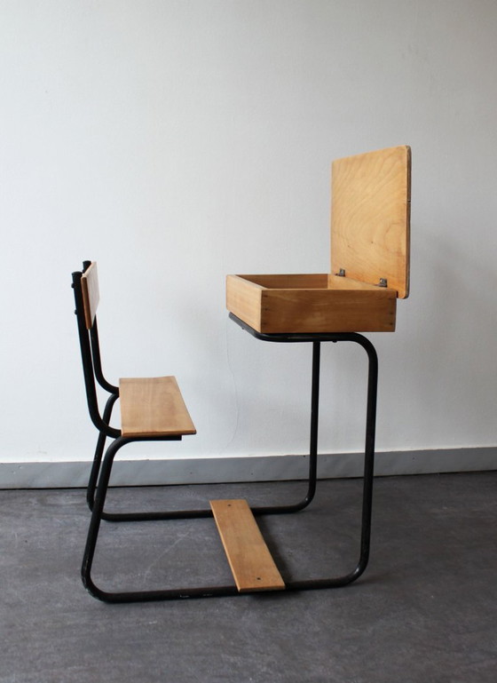 Image 1 of Banco scolastico in legno d'epoca