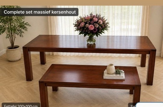 2 canapés, 2 fauteuils, 1 pouf, 2 tables – Canapés 3 places, Textile (photo 5 of 5)