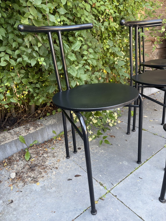 6 Vintage Postmodern Italy Chairs 1980s – Dining chairs, Metal (photo 10 of 15)