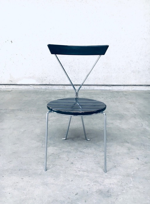 Midcentury Modern Slender Design Chair, Italy 1970's