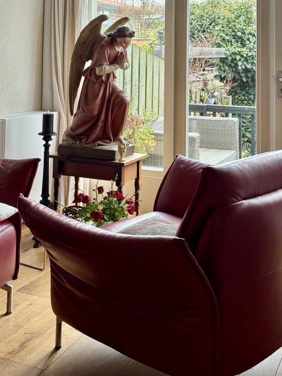 Image 1 of Prachtige bordeauxrode Enzo Luca design fauteuil- nieuwstaat!