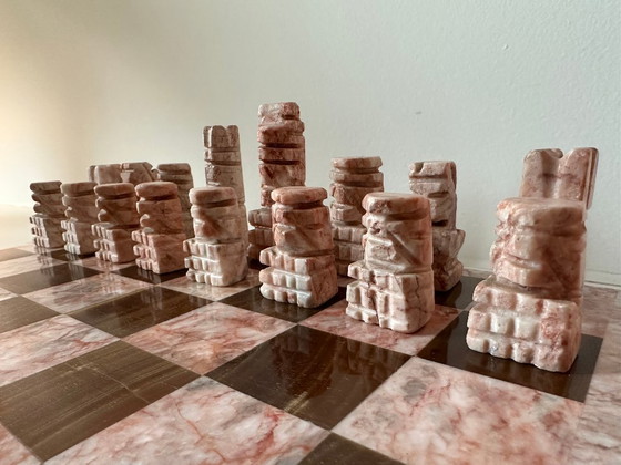 Image 1 of Complete vintage marble chess set