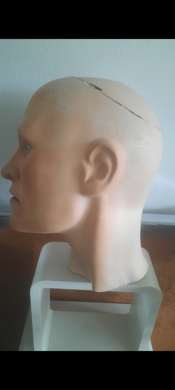 Image 1 of Unique Vintage  Mannequen head with glass eyes