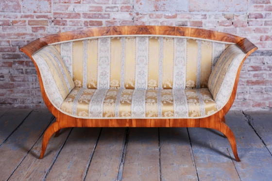 Restored Biedermeier Sofa, by Josef Danhauser, Cherry Wood, Austria, 1820s – Textile (photo 7 of 13)