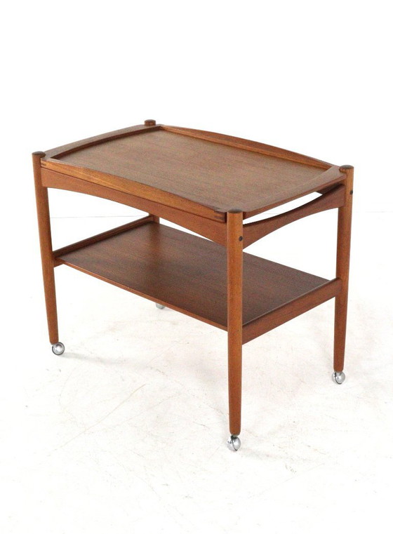 Image 1 of Carrello Poul Hundevad con vassoio rimovibile, stile vintage danese.