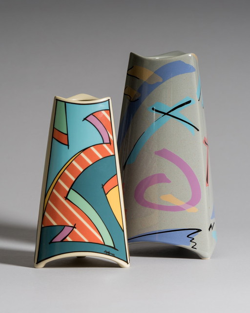 Dorothy Hafner pour Rosenthal, Duo de vases "Flash", Allemagne, années 1980