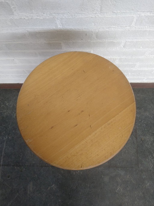 Adjustable wooden studio stool